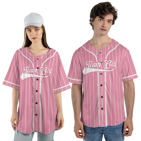 Personalized Name and Number Gender Reveal Baseball Jerseys, Team Girl Team boy Shirts for New Mom Dad
