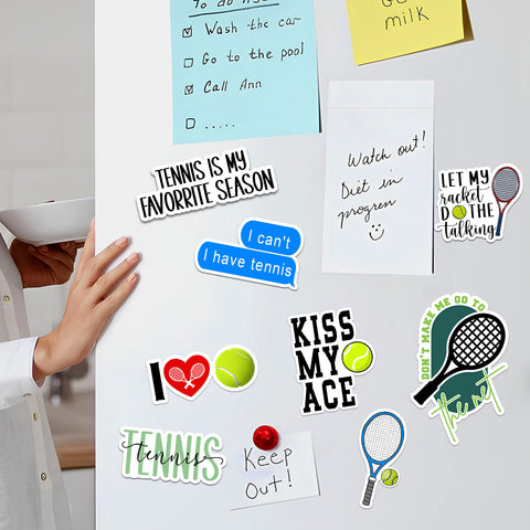 10PCS Sport Tennis Stickers 3in, Sticker gift for Water Bottles Waterproof Laptop Computer Phone Case Helmets Scrapbooking , Funny Aesthetic Sticker Vinyl Decals