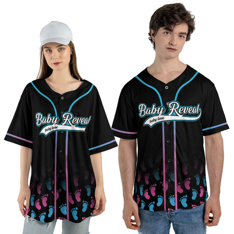 Gender Reveal party Blue or Pink Baseball Jerseys, 3D Shirts for Women Men, Gifts shirt for new mom new dad