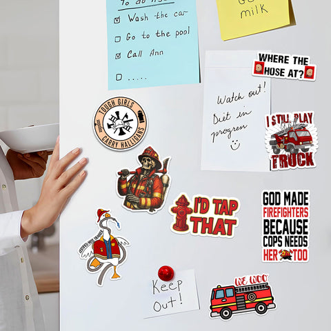 10PCS Firefighter Thin Red Line Stickers 3in, Fire Department Truck Rescue for Laptop, Water Bottles, Helmet, Skateboard for Firefighters
