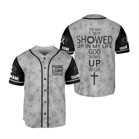 Personalized Name Lung Cancer Jersey, Fck Lung Cancer Awareness Baseball Jersey for women men