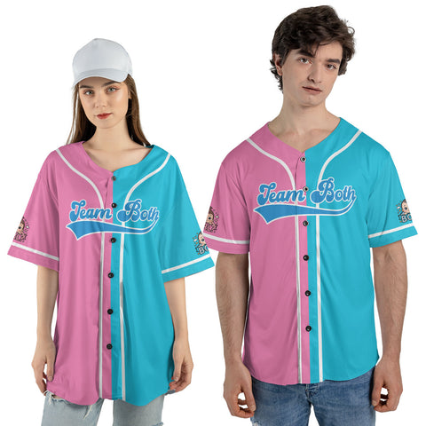 Baby Gender Reveal Baseball Jerseys, Team Girl Team boy Shirts for New Mom Dad, Unisex Baseball Jersey