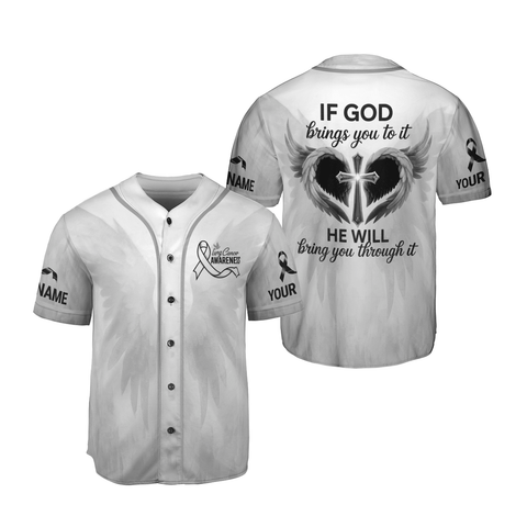 Customized Name Lung Cancer Jersey, Lung Cancer Awareness Christian Baseball Jersey for women men