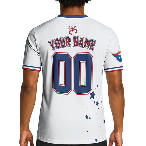 Custom Puerto Rico Soccer Jersey with Name Number, Men Quick Dry Soccer Jersey, Football Uniforms for Team