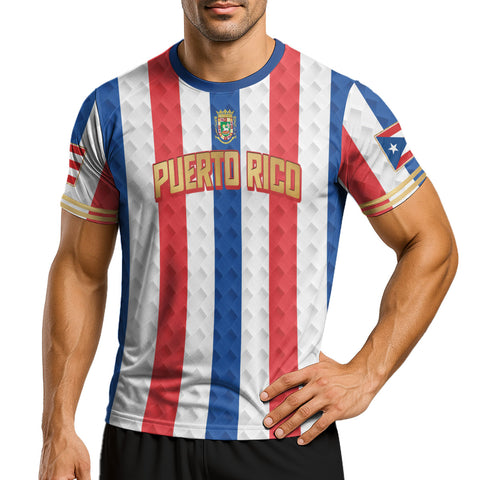 Custom Name Number Puerto Rico Soccer Jersey, Men Quick Dry Soccer Jersey, Football Uniforms for Team