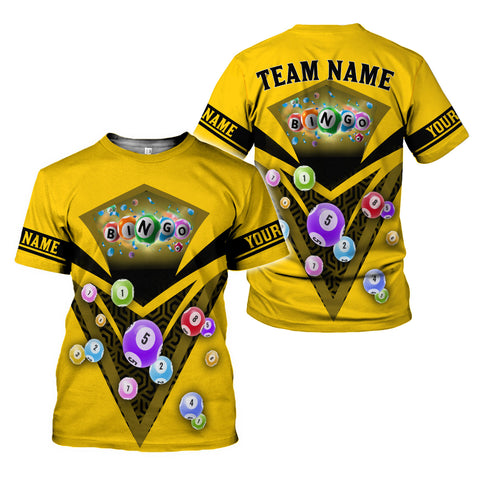 Personalized 3D BINGO Shirt with Name and Team Name, Custom Bingo game Shirts for Team, Men Women unisex 3D shirt