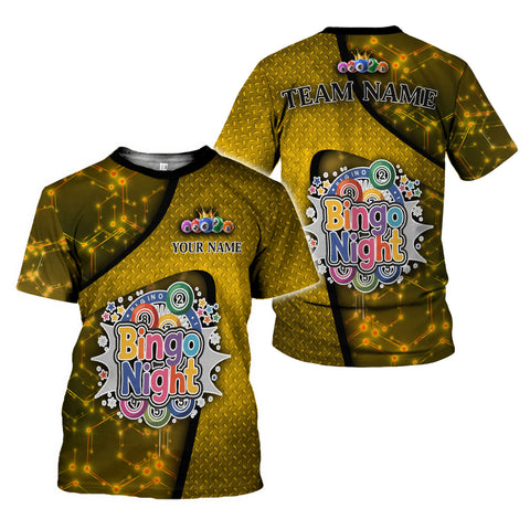 Personalized Name Team Name BINGO 3D Shirt, Custom Bingo game Shirts for Team, Men Women unisex T shirt