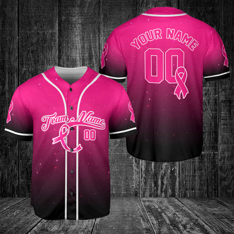 Customized Name Team Name Number Breast Cancer Baseball Jersey, Breast Cancer Survivor Pride unisex shirt for women men