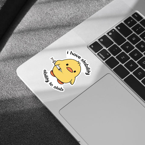 3Pcs I Have Stability Ability To Stab Funny Cute Duck Sticker, Duck Nurse Bumper Sticker, I Will Stab You Sticker, Funny Nurse Medical Healthcare Decal- Sticker For Laptop Water Bottle Phone Helmet 3"