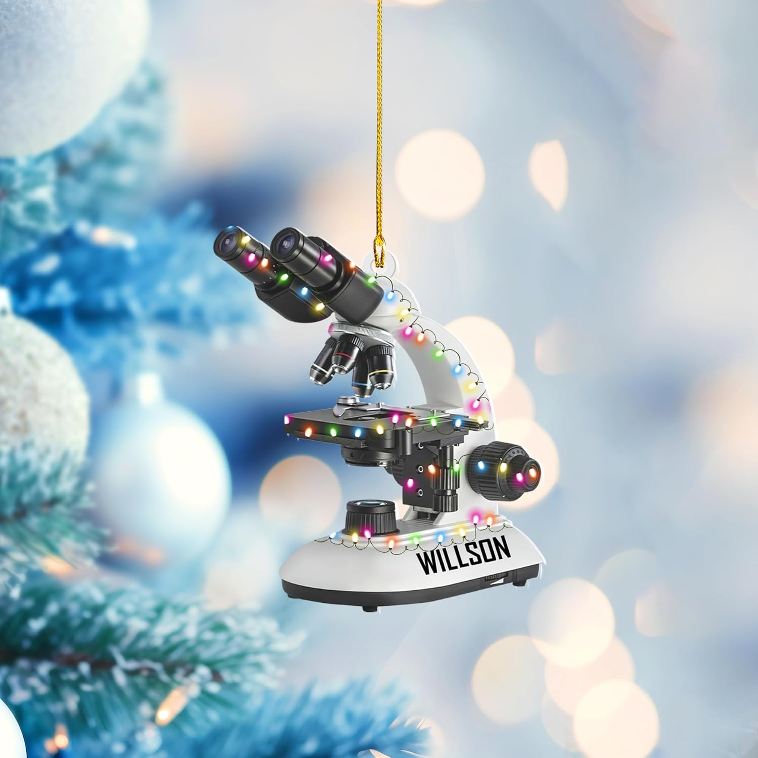 Personalized Chemistry Ornaments for Christmas Tree, Chemistry Christmas Ornament, Science Ornaments, Science Beaker Ornament, Microscope Ornament, Telescope Ornament, Scientist Gift Xmas (M1)