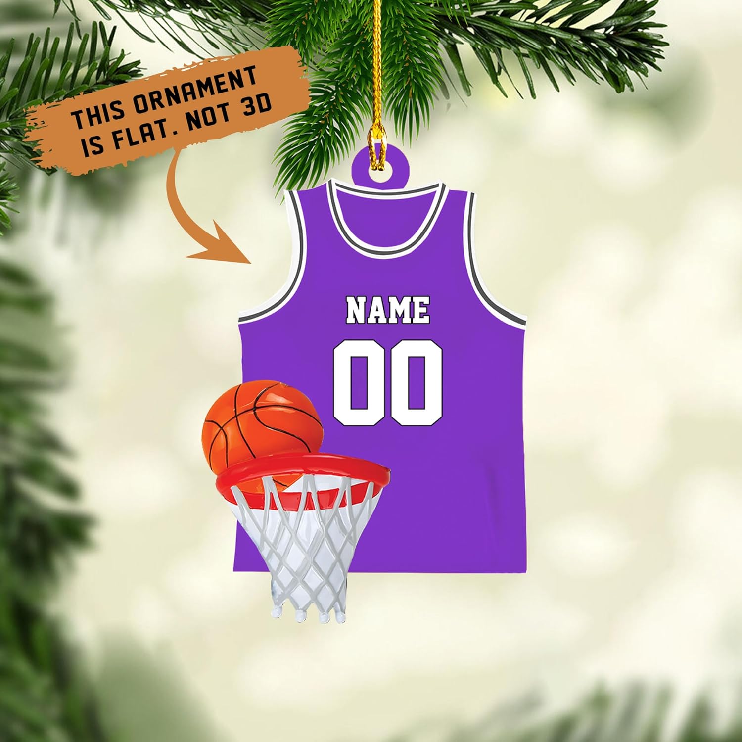 TinoShop Personalized Basketball Christmas Ornaments for Christmas Tree Decor, Basketball Player Ornament, Custom Basketball Ornament, Warriors Basketball Ornament Gifts for Baseball Lovers (ON337)