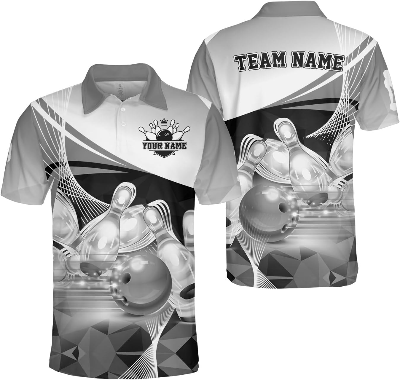 Ligthuy Personalized Name Bowling Polo Shirts 3D for Men and Women, Bowling Shirt, Bowling Shirts for Men Team Bowling Shirt3