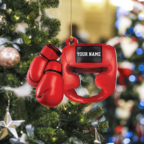 Tinoshop Personalized Boxing Acrylic Ornament, Boxing Gloves Christmas Light Ornament, Custom Boxing Ornament, Kick Boxing Ornament, Gift for Boxing Lovers, Boxer Ornament Gift for Boxing Lovers ON421