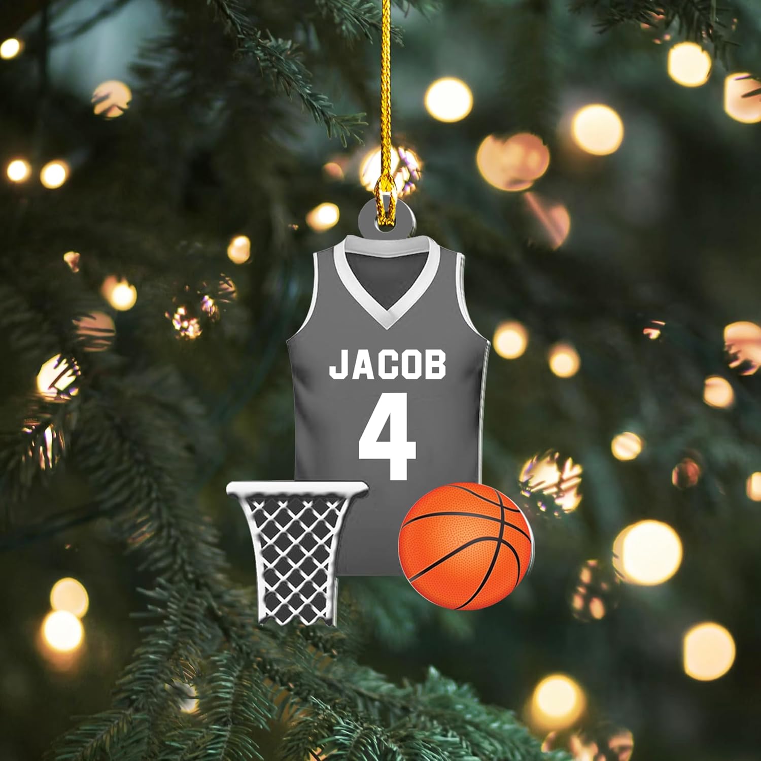 Artparel Personalized Basketball Ornaments, Basketball Christmas Ornament, Car Ornament, Custom Basketball Player Ornament, Basketball Ornaments for Christmas Tree (BKBV 8)