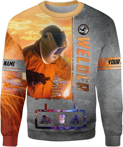 Mostprints Personalized Name Welding Shirt 3D, Custom Welding Shirts Gift, Welding Shirts, Welder Shirt for Men and Women