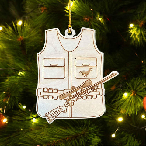 mostprints Personalized Hunting Ornament, Hunter Vest Ornament, Hunting Christmas Ornament, Hunter Christmas Ornament Hanging Tree Decor, Christmas Hunting Gifts (Hunting 13)