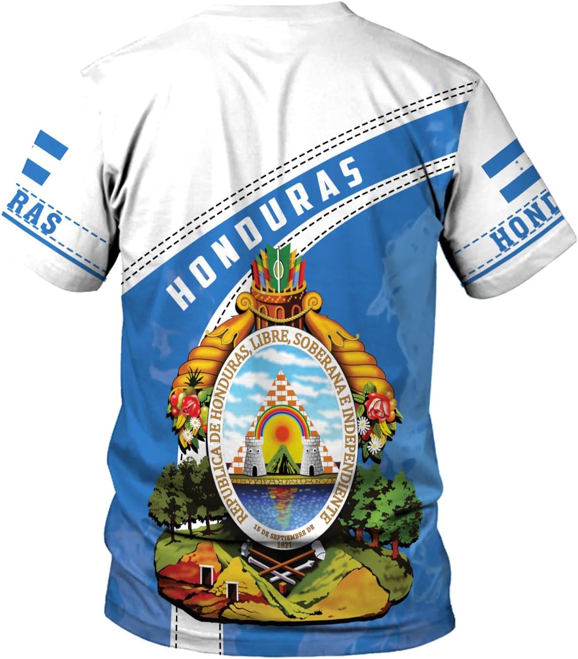 Mostprints Personalized Honduras Shirt 3D Camisa Honduras Hombres Honduras Shirts Men Women, Honduras Tshirt Honduras t Shirt (Multi 7)