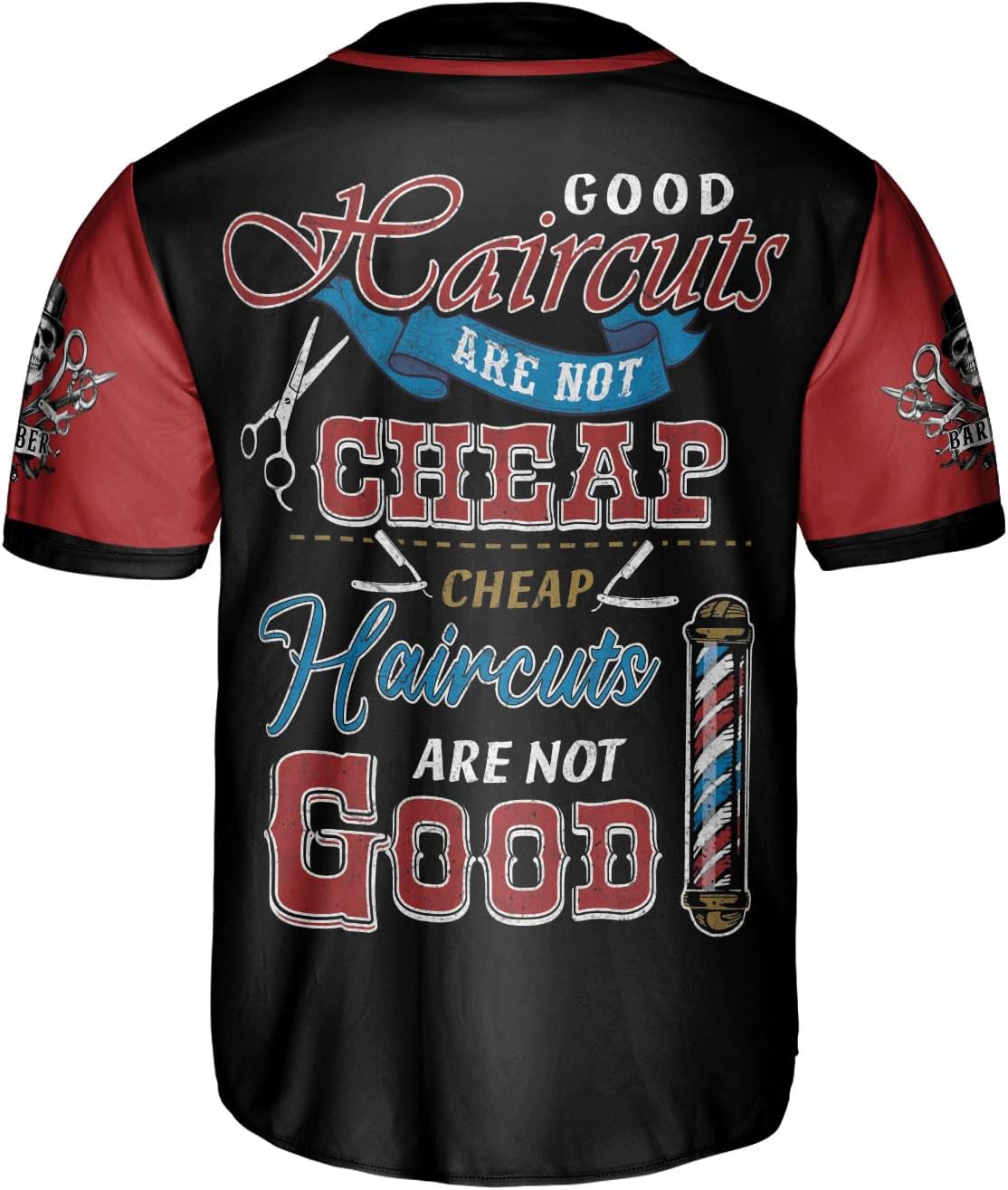 Suseaz Personalized Barber Shop Baseball Jersey Custom Name Shirt 3D for Men Women Scissors Pole Shirts Hairdresser Shop Gift