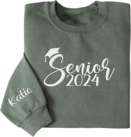 AOVL Personalized 2024 Embroidered Sweatshirt - Graduation Class Of 2024 Senior Class Embroidered Sweatshirt