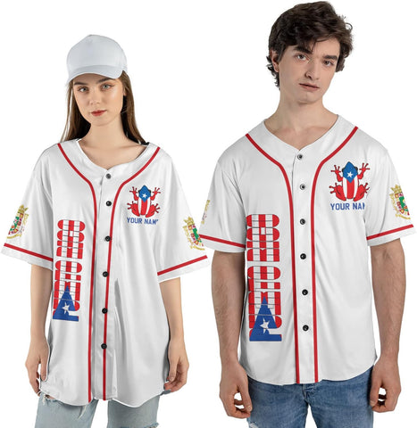 Personalized Puerto Rico Baseball Shirt, Customized Team Name Puerto Rican Baseball Jersey for Men