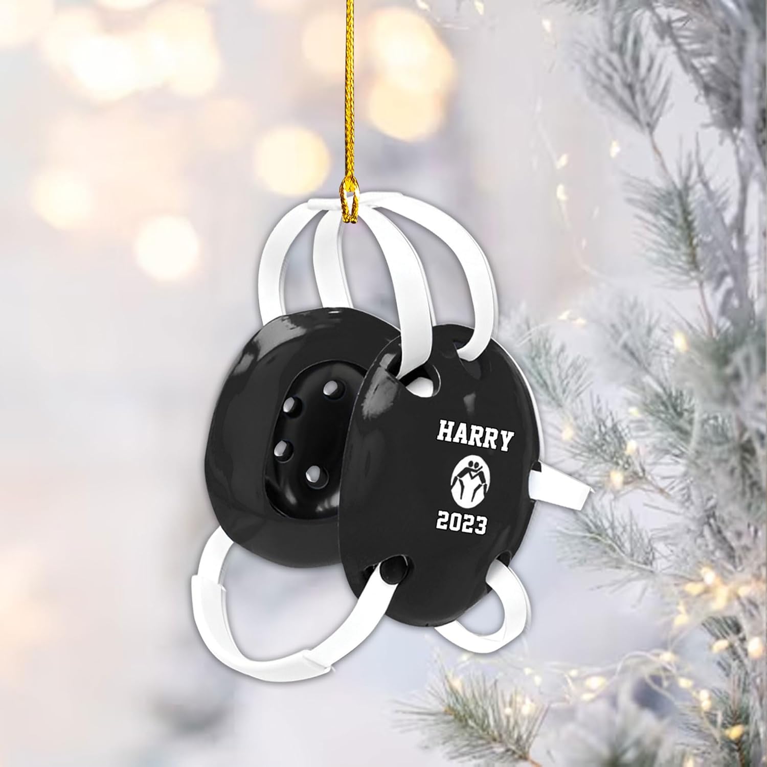 Royal Fight Personalized Wrestling Ornament Wrestling Helmet Ornaments Wrestling Christmas Ornament Gift for Wrestling Player Wrestling Christmas Tree Ornaments for Boys or Girls (Wrestling 6)