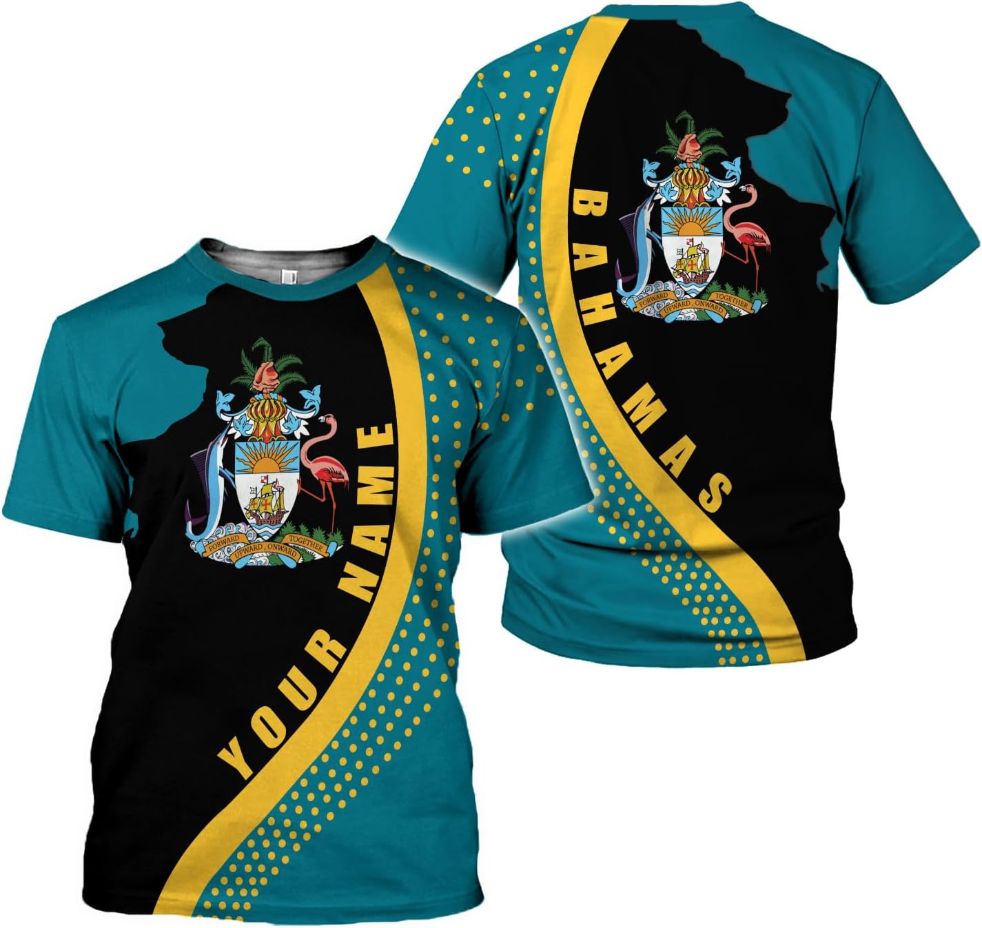 Artparel Personalized Bahamas Shirts 3D Bahamas T-Shirt Bahamas Shirts for Men Bahamas Souvenirs Shirts Bahamas Flag Shirts