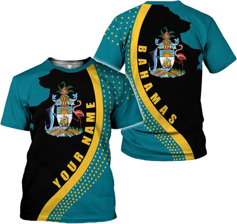 Artparel Personalized Bahamas Shirts 3D Bahamas T-Shirt Bahamas Shirts for Men Bahamas Souvenirs Shirts Bahamas Flag Shirts