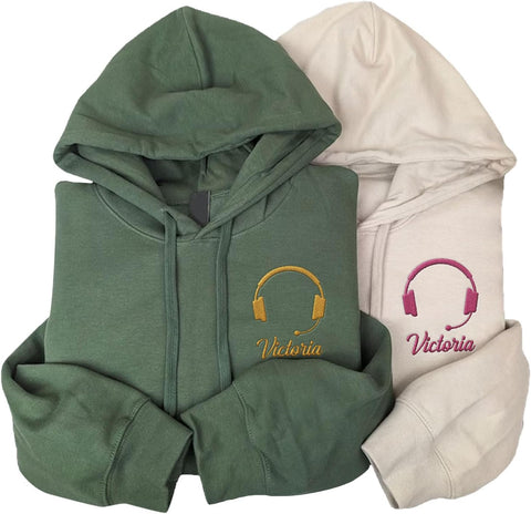 Leeprints Personalized Embroidered Dispatcher 911 Sweatshirt, Pulse Dispatch Embroider Hoodie, Thin Gold Line 911