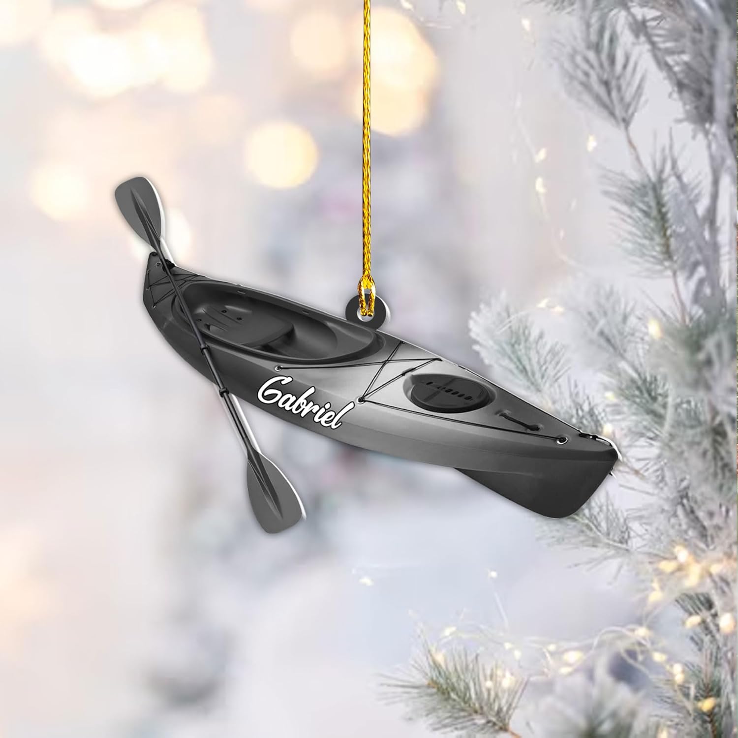 AOVL Personalized Kayak Ornament Lake Kayaking Board Ornament Kayak Gift for Christmas Tree Kayaking Christmas Ornament Kayaking Gifts Ornaments (KY6)