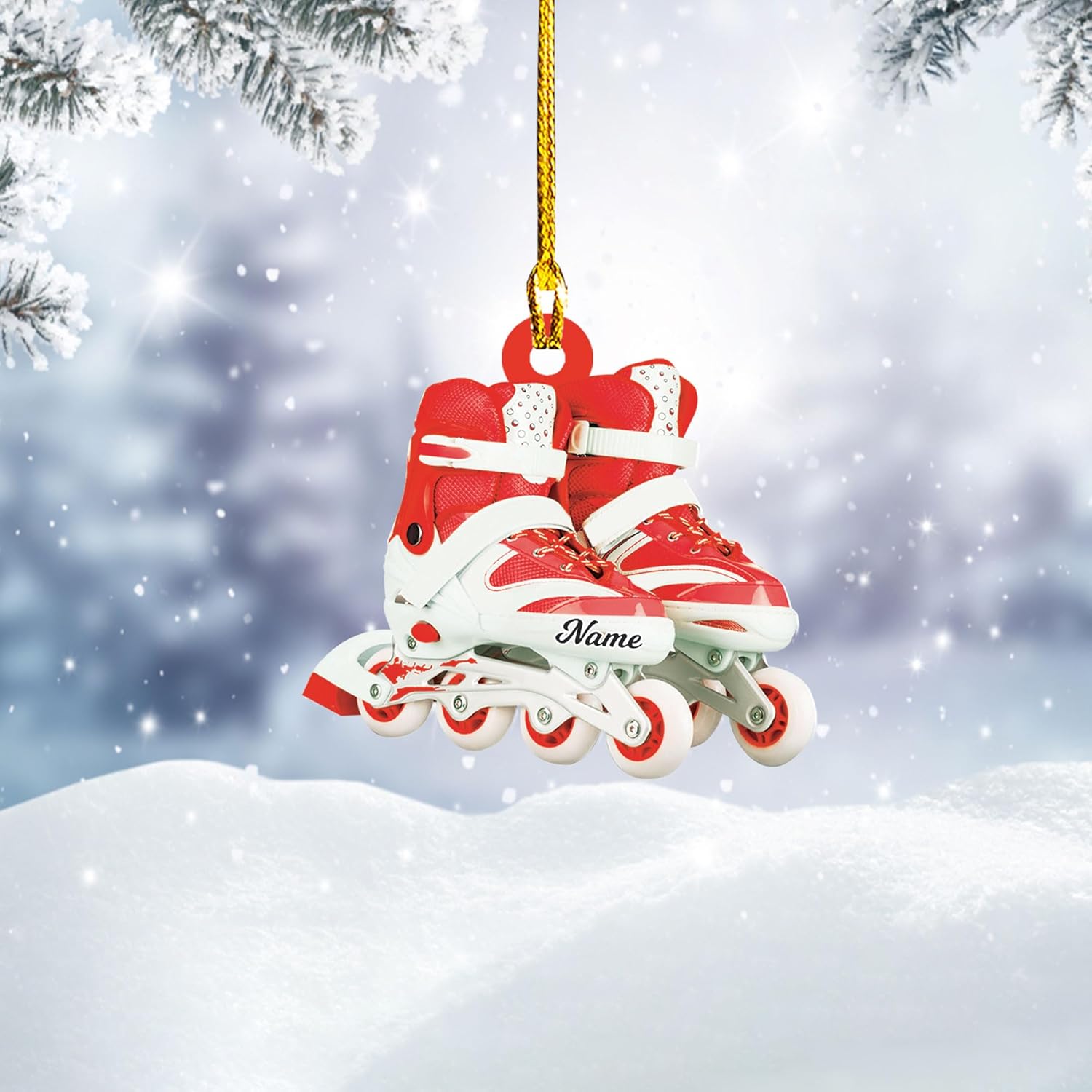 AOVL Custom Roller Skate Ornaments 2024 Roller Skate Christmas Ornament Roller Skate Ornaments for Christmas Tree Roller Skate Ornament Gift for Roller Skate Lovers Roller Skates Christmas (RS7)