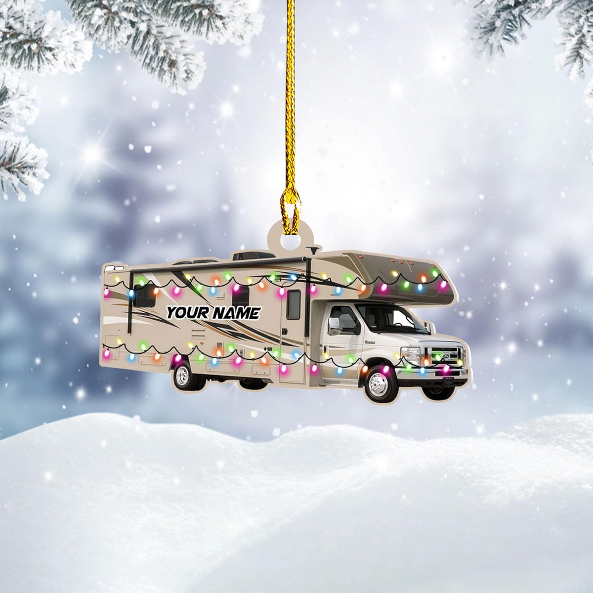 Artparel Personalized Camping Ornaments, Camping Christmas Ornaments, Camper Christmas Ornaments, Camping Ornaments for Christmas Tree, Camper Tree Ornament, Camper Gingerbread (CP13)