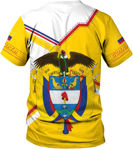 Mostprints Personalized Colombia Shirt 3D, Custom Colombia Flag Shirts for Men Women, Colombian Pride T-Shirt, Unisex Shirt