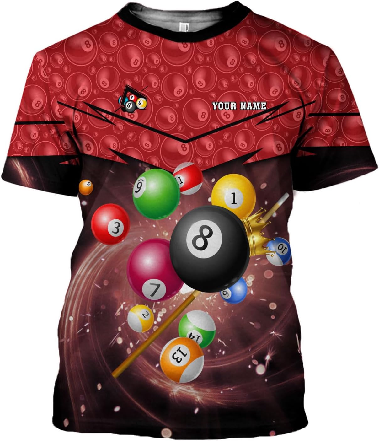Parvii Personalized Billiards Shirt for Men, 8 Ball Pool Shirt, Billiards Gift