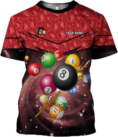 Parvii Personalized Billiards Shirt for Men, 8 Ball Pool Shirt, Billiards Gift