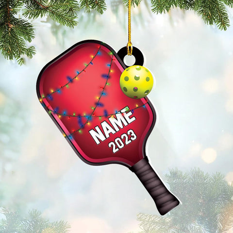 mostprints Personalized Pickleball Ornament 2023, Pickleball Paddles, Pickle Baller Sport Gifts Pickleball Ornament Christmas Tree Pickleball Decorations for Pickleball Lovers (PB3)