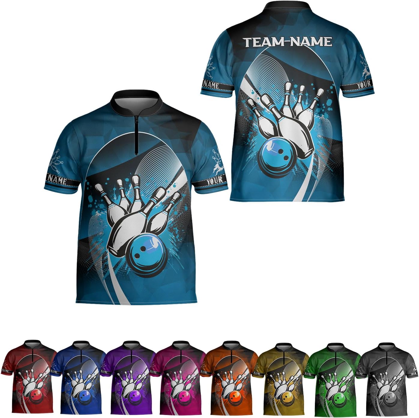 Ligthuy Personalized Bowling Jersey 3D, Bowling Shirts for Team, Bowling Shirt Unisex for Men Women, Bowling Shirts for Men
