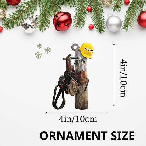 Personalized Lineman Ornaments Lineman Gifts Linemen Ornaments Linemen Gifts Custom Name Lineman Christmas Ornaments Custom Lineman Tool Set Flat Christmas Ornament, Lineman Lover Fan (1, LM2)