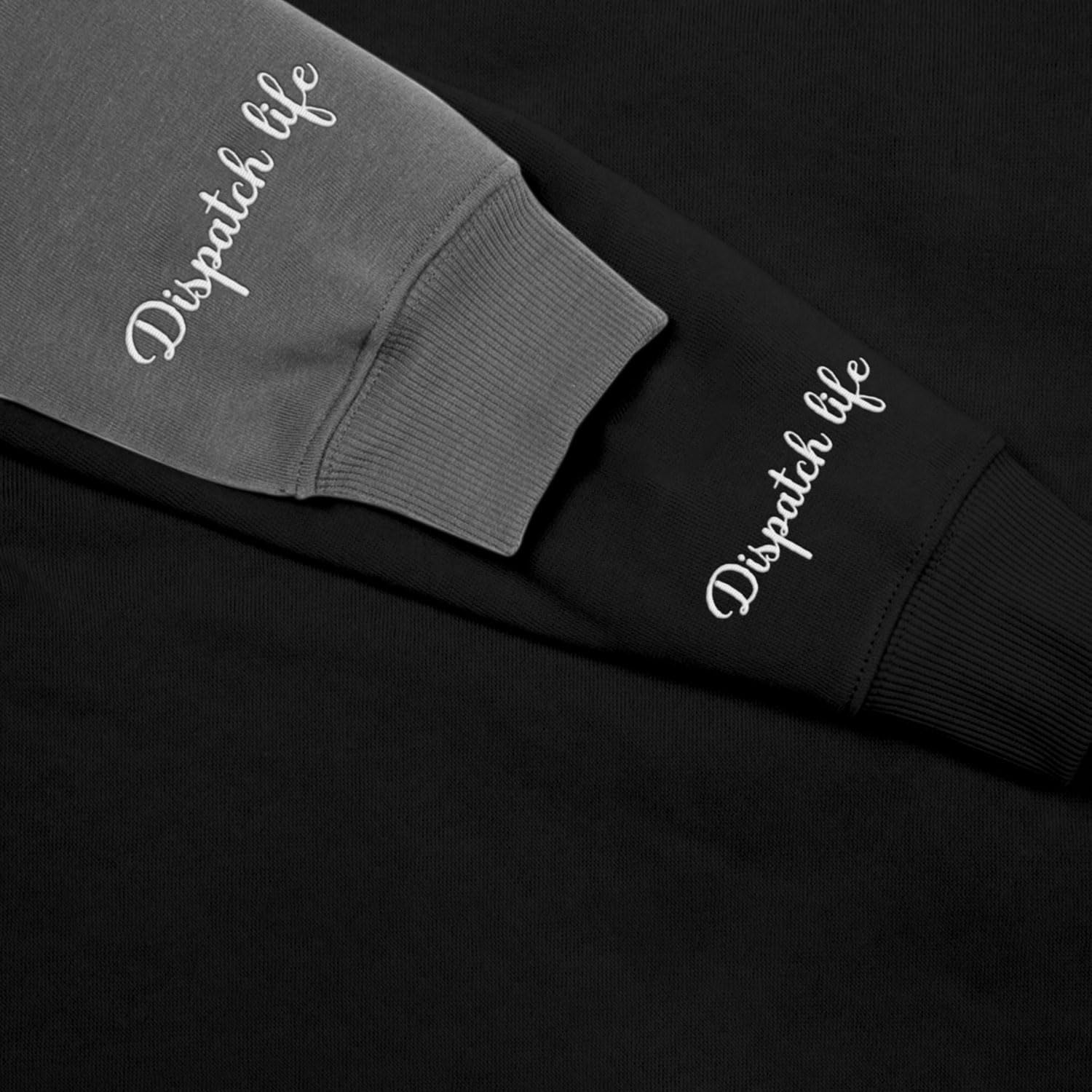 Leeprints Personalized Embroidered Dispatcher 911 Sweatshirt, Pulse Dispatch Embroider Hoodie, Thin Gold Line 911