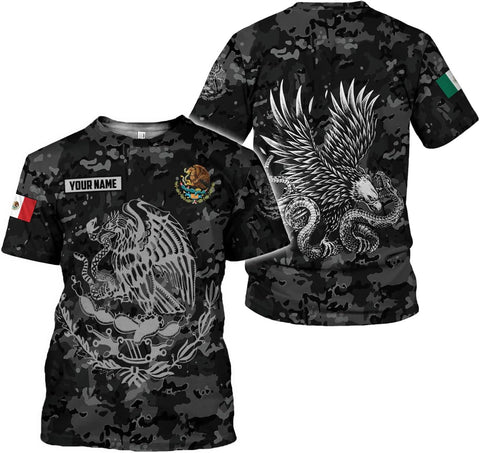 RoyalBro Personalized Mexico Shirts, Camisas De Mexico, Mexico Shirts for Men, Mexican Flag Jersey Shirt Mexico 3D Shirt