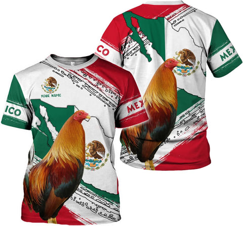 Mostprints Personalized Name Mexican Shirts for Men, Rooster Mexico Shirts for Men, Mexico Shirt Eagle Flag Mexican Eagle 1