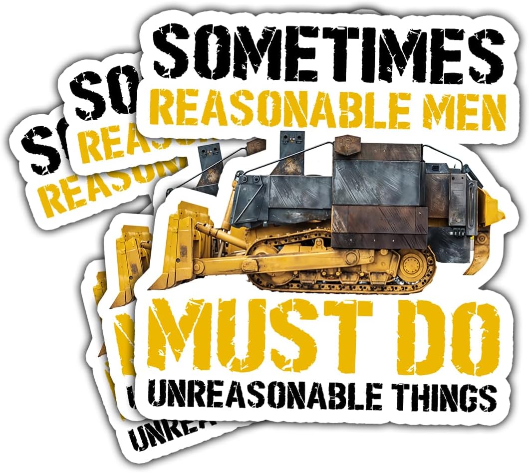 3 Pcs Sometimes Reasonable Men Must Do Unreasonable Things Sticker, Truck and Tractor Stickers, Excavator Gifts for Men, Sleep Token Car - Vinyl Sticker 3 Inches for Water Bottles Laptop Phone Car