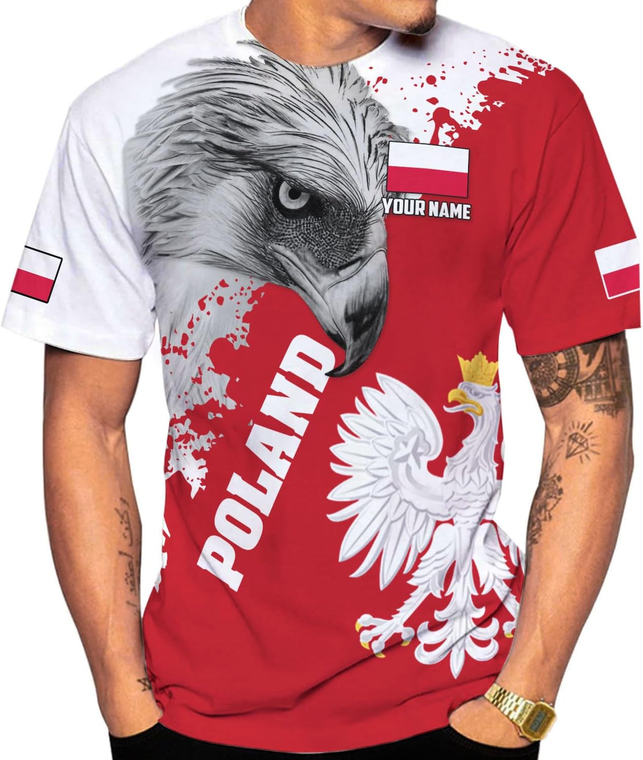 Parvii Personalized Poland Shirt Women & Men, Polska Tshirt Women Poland Shirt 3D, Poland Pride Shirts, Polish Eagle Polska