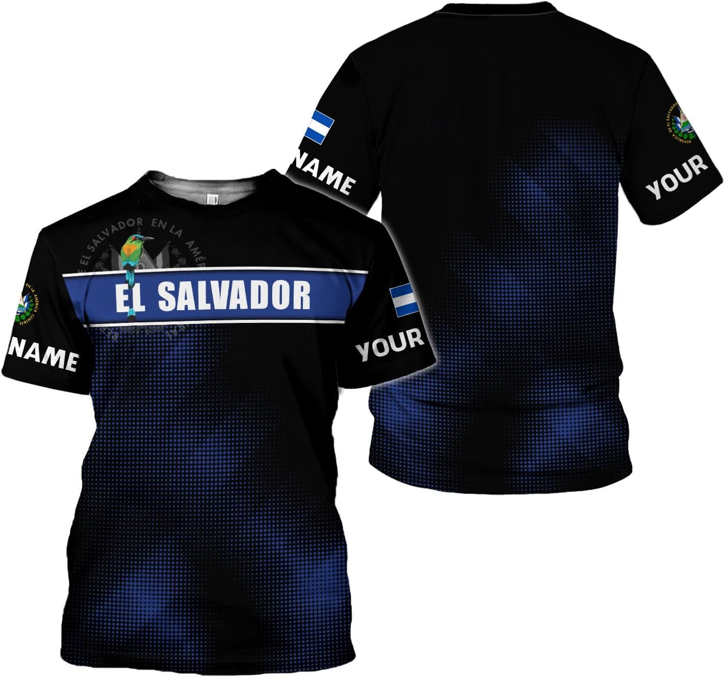 Custom Name El Salvador Shirt Personalized 3D Camisas De El Salvador Flag Shirts for Men Women Salvadoran Jersey Pride Gift