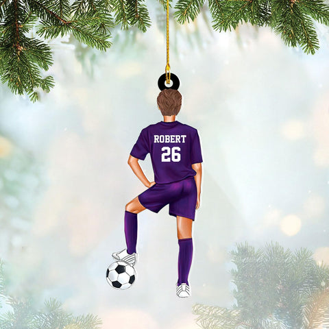 mostprints Personalized Soccer Christmas Ornament, Soccer Ornament for Boys, Soccer Team Ornaments, Gifts for The Soccer Player, Soccer Player Ornament, Soccer Gift Tree Hanging (SC9)