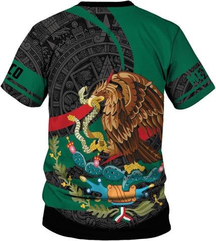RoyalBro Personalized Mexico Shirts, Camisas De Mexico, Mexico Shirts for Men, Mexican Flag Jersey Shirt Mexico 3D Shirt