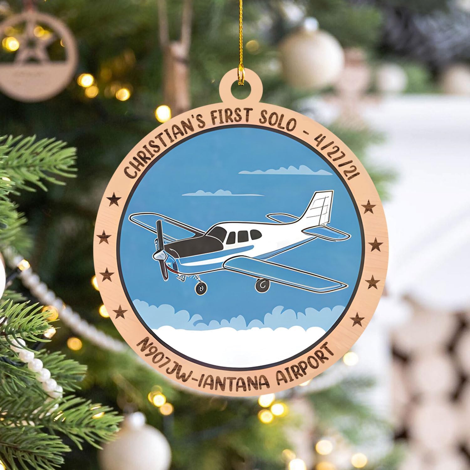 Podagree Personalized Airplane Ornaments for Christmas Tree - Airplane Christmas Ornament 2023, Pilot Airplane Captain Christmas Tree 2023, Pilot Ornament Xmas Gifts Christmas Pilot Flight (APL2)