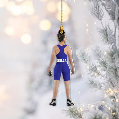 Artparel Personalized Wrestling Ornament Wrestling Helmet Ornaments Wrestling Christmas Ornament Gift for Wrestling Player Wrestling Christmas Tree Ornaments for Boys or Girls (Wrestling 4)