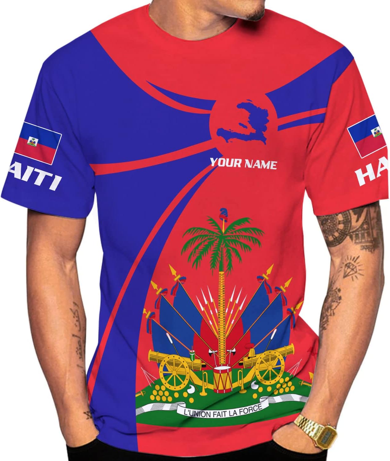 AOVL Personalized Haiti Shirt Haitians Flag Pride Shirt Haiti Shirts for Men & Women Haitian Pride Tshirt Haitian Flag Shirt
