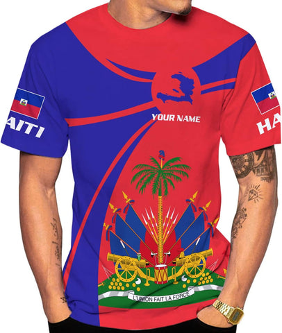 AOVL Personalized Haiti Shirt Haitians Flag Pride Shirt Haiti Shirts for Men & Women Haitian Pride Tshirt Haitian Flag Shirt