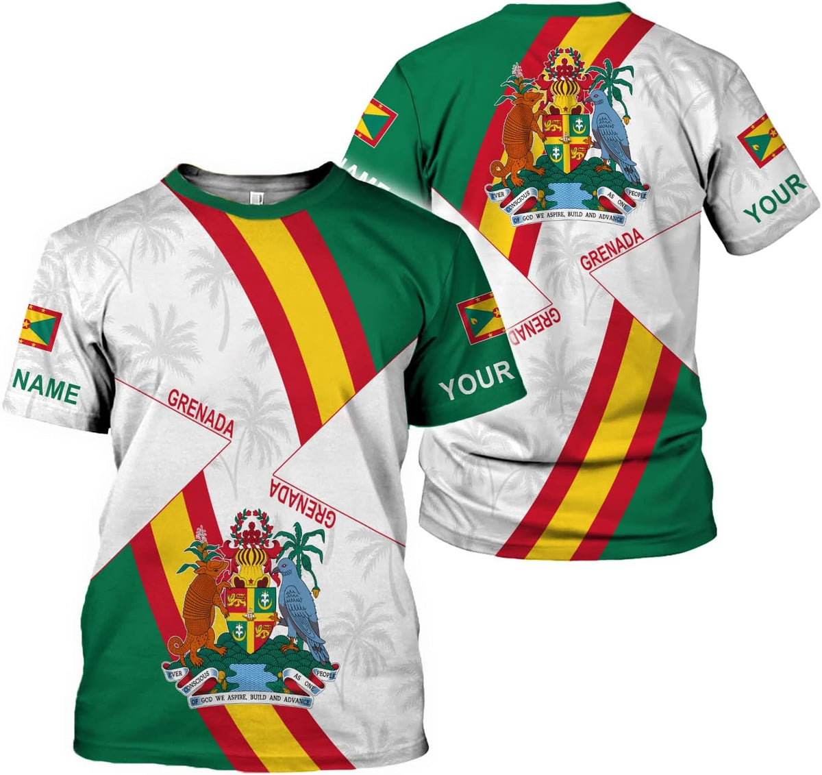 Podagree Personalized Grenada T-Shirt 3D, Proud Grenadan Tshirt, Grenada Flag Grenadian Pride Grenadian Heritage Shirt